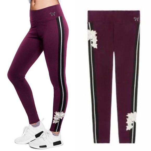 Victoria Secret/Pink flower Embroidered Legging - Picture 1 of 2